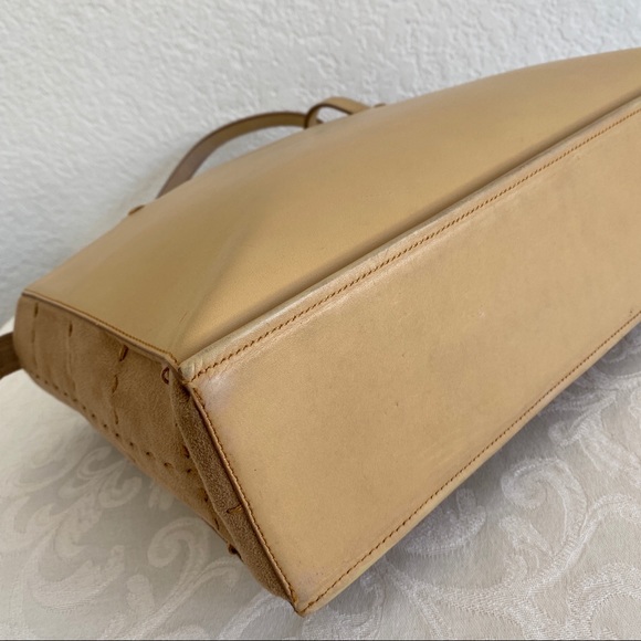 Burberry beige leather 3 compartments tote - Picture 8 of 15